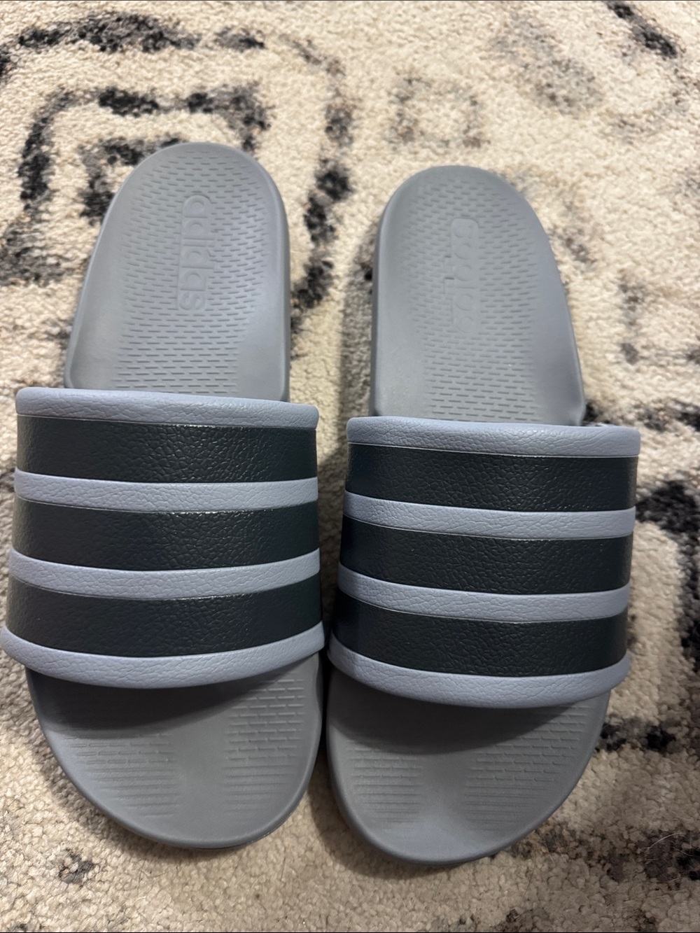 adidas Men’s Gray and Black Slide Sandals